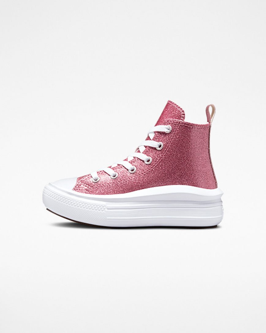 Topanky Na Platforme Converse Chuck Taylor All Star Move Glitter Vysoke Dievcenske Ruzove Nachový Biele | SK BSNM119